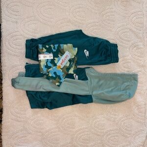 Nike Kids Green and Blue Joggers